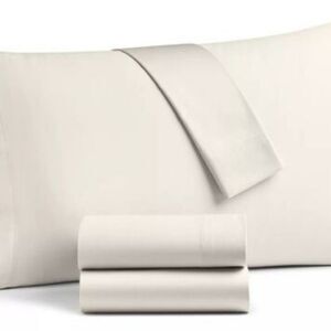 OAKE Cotton Tencel Solid 300-Thread, Ivory Standard Pillowcase